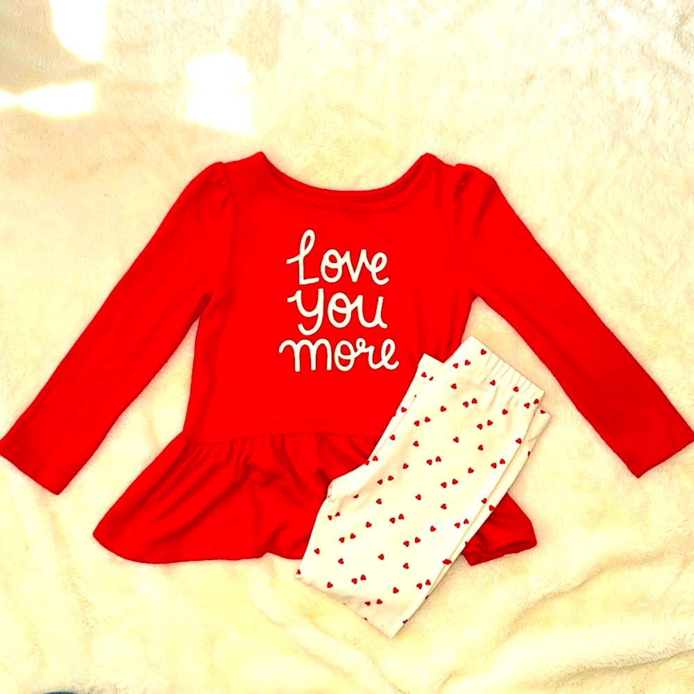 Cat & Jack Love You More Heart 2-Piece Set - Size: 3T
